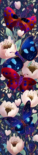 Free butterfly bookmarks of a butterfly with white flowers